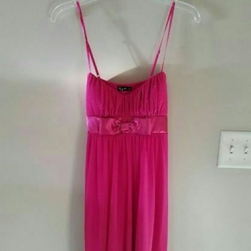 Pink slip dress
